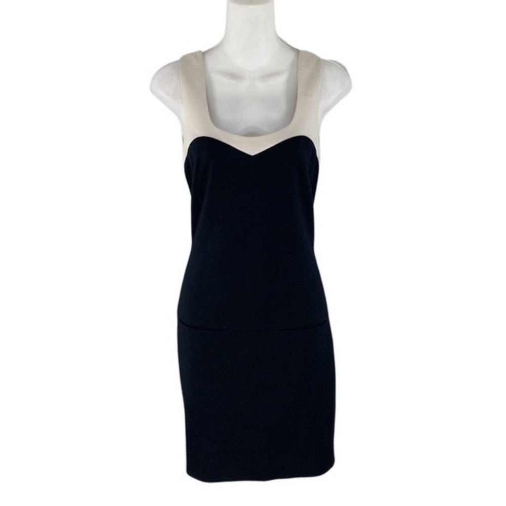 NWT Trina Turk Stacie black cream color block drop waist dress M15 - Picture 2 of 10